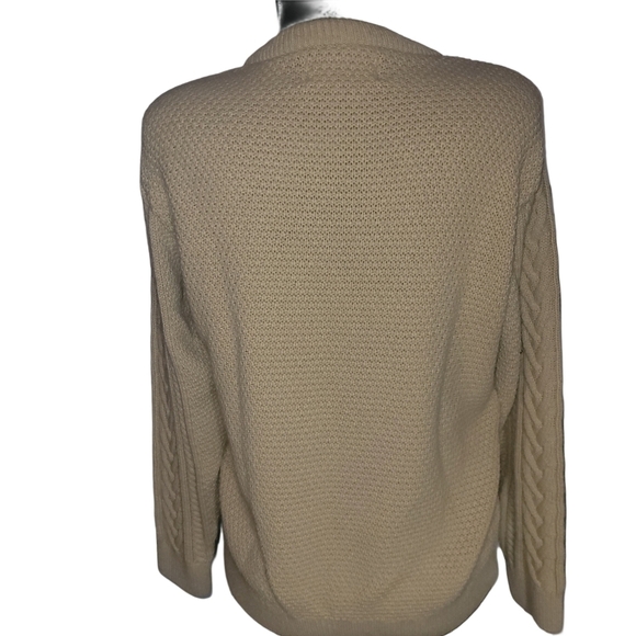 Father Sons Cream Colored Cable Knit Mens Sweater M - Picture 5 of 6